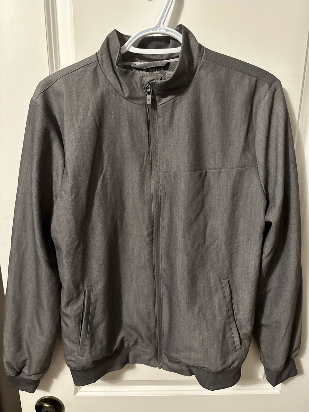 Fabletics Gray Zip-Up Bomber Jacket